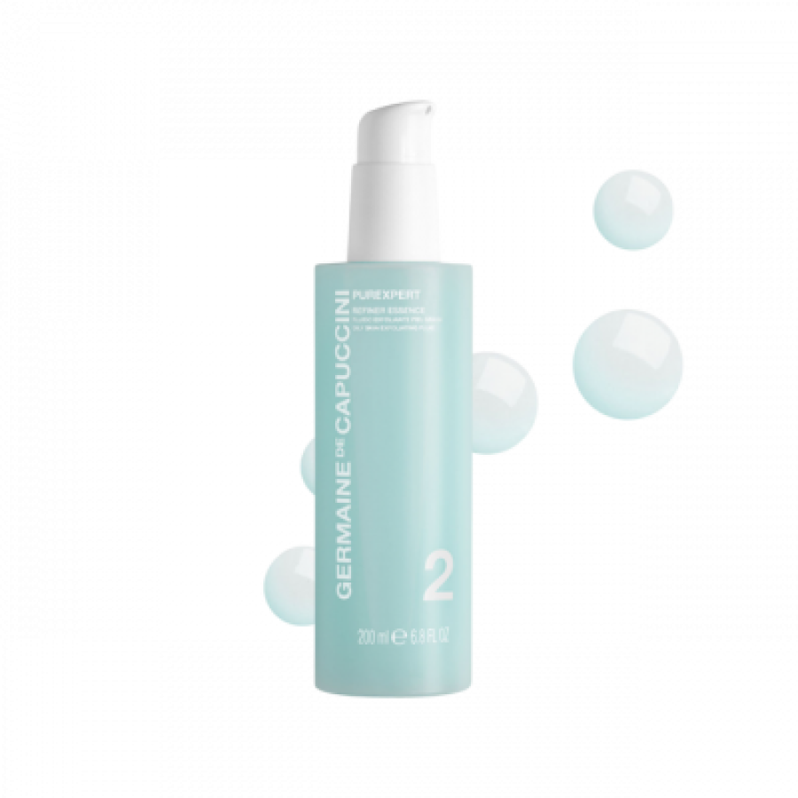 Sophiss,Sophiss Germaine de Capuccini - Purexpert Refiner Essence – Yağlı dəri üçün təmizləyici maye (200 ml),Sophiss Salisilik turşusu və Alfa Hidroksi Turşuları ilə zəngin olan bu məhsul dərini ölü hüceyrələrdən təmizləyir, məsamələri açır, ləkələri azaldır və dərinin rəng tonunu bərabərləşdirir. Dəridə artıq yağ istehsalını tənzimləyir, təmiz və təravətli edir, amma qurutmur. Həm kişi, həm qadın, həm də yeniyetmə dəri üçün uyğundur...